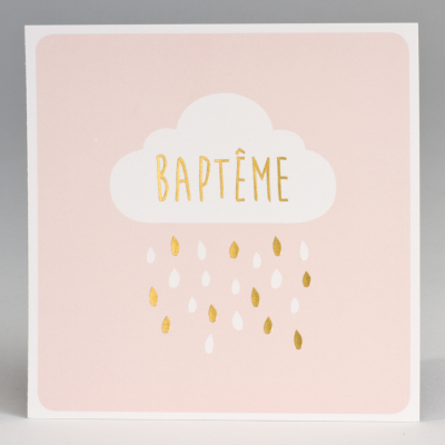 Carte baptême rose et nuage (577.327)